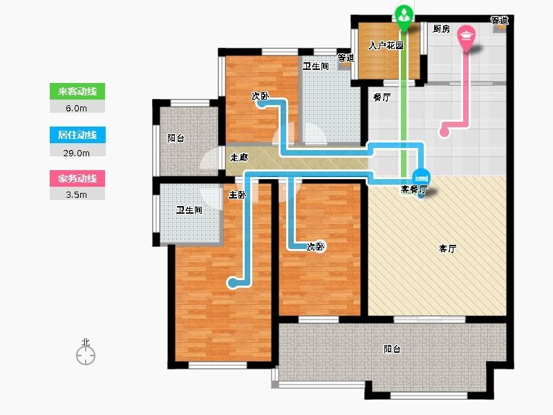 3室2廳2陽臺 東盟森林戶型圖