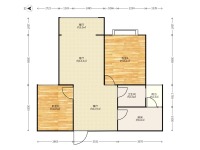 2室2廳1陽臺 國?，F(xiàn)代城薔薇苑戶型圖