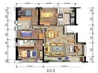 4室2廳2陽臺(tái) 萬科銀海泊岸瀾庭戶型圖