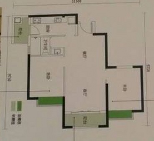 2室2廳1陽(yáng)臺(tái) 經(jīng)典雙城一期戶型圖