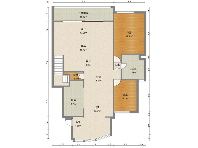 5室2廳3陽臺 湖畔之夢戶型圖