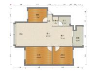 3室2廳1陽臺 巴士家園戶型圖