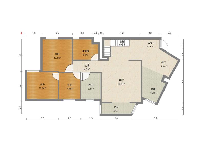 6室2廳2陽臺(tái) 金康園戶型圖