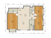 3室2廳1陽臺 潤城二區(qū)戶型圖