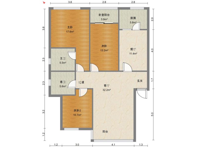 3室2廳1陽臺(tái) 香格里拉盛景戶型圖