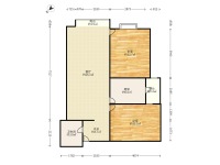 2室2廳1陽臺 萬宏國際一期戶型圖