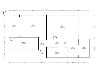 2室2廳1陽臺 棕樹營小區(qū)