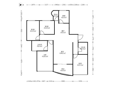 4室2廳2陽(yáng)臺(tái) 世紀(jì)城雅春苑