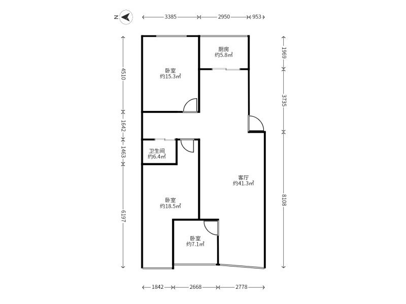 3室2廳 金汁苑戶型圖