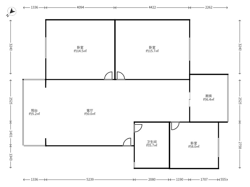 3室2廳 五華金盾小區(qū)戶型圖