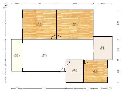 3室2廳 五華金盾小區(qū)戶型圖