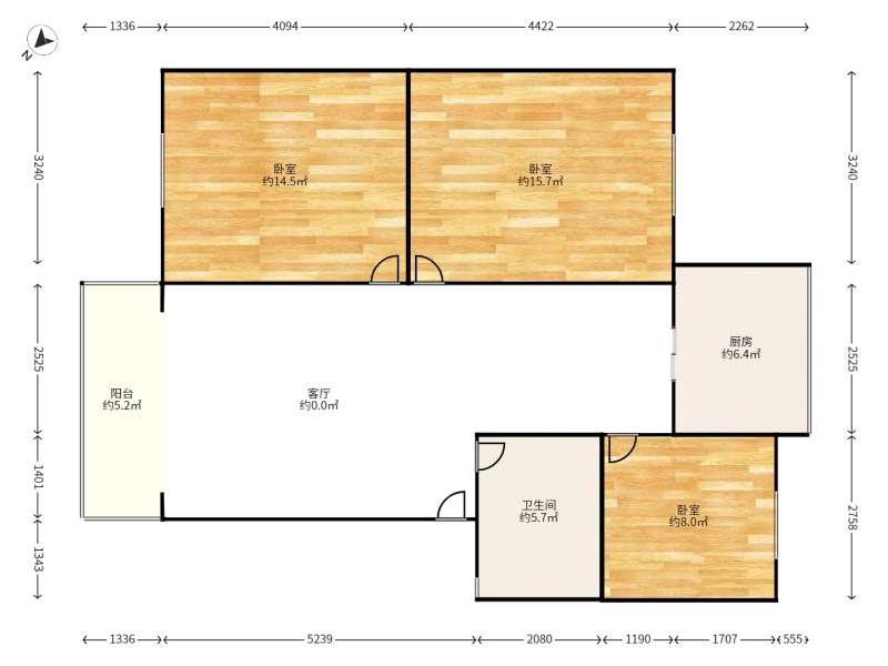 3室2廳 五華金盾小區(qū)戶型圖
