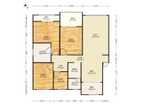 4室2廳2陽(yáng)臺(tái) 江東花園四季園戶型圖