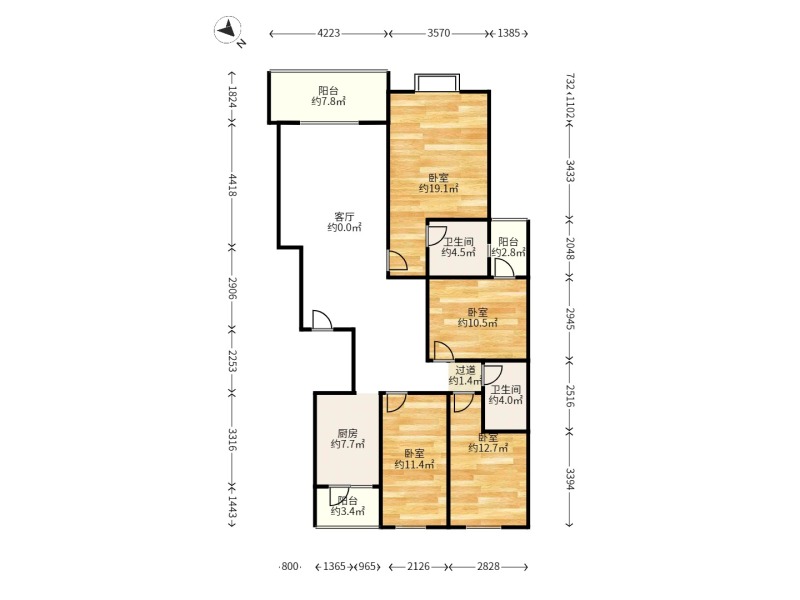 4室2廳2陽臺(tái) 萬科銀海泊岸瀾庭戶型圖