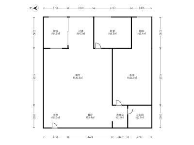 2室2廳2陽臺 濱江俊園回遷組團(tuán)