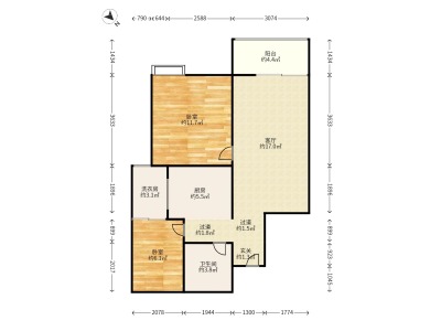 2室2廳1陽臺 同德昆明廣場上北區(qū)