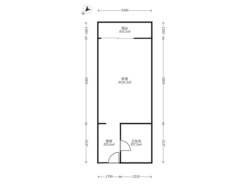 1室1廳1陽臺(tái) 和諧世紀(jì)戶型圖