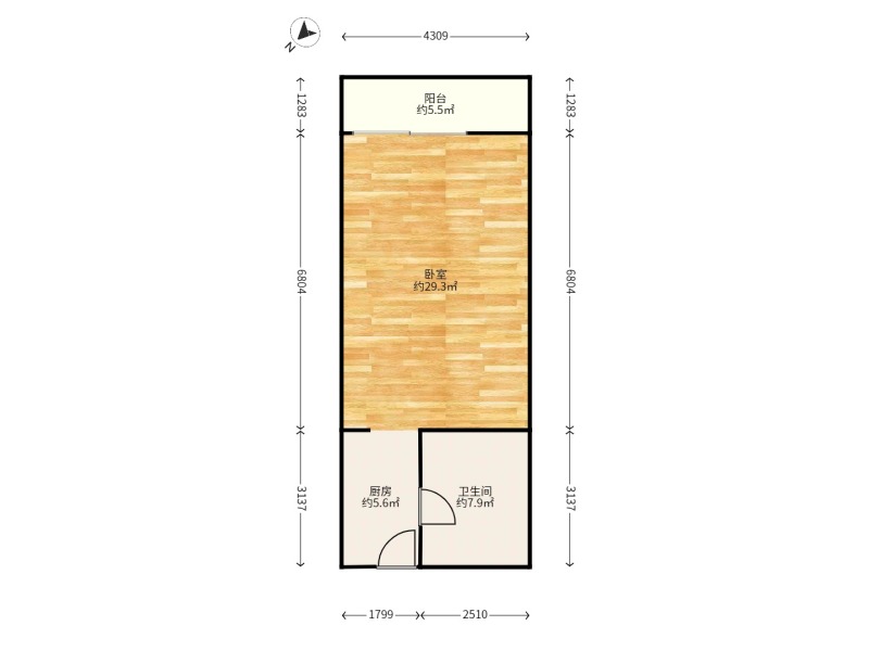 1室1廳1陽臺(tái) 和諧世紀(jì)戶型圖