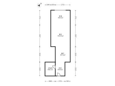 1室1廳1陽(yáng)臺(tái) 萬(wàn)宏國(guó)際一期戶型圖