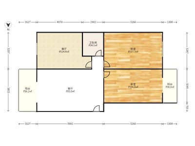 2室2廳1陽臺 書林街新橋村
