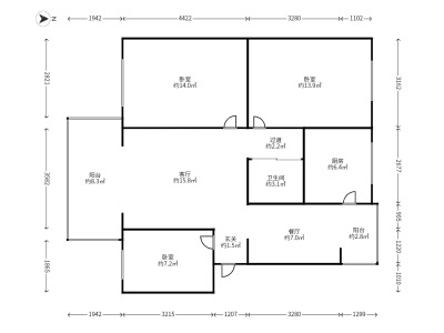 3室2廳 康宏小區(qū)戶型圖