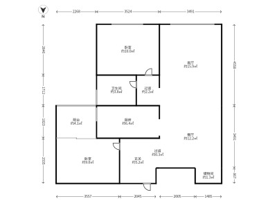 2室2廳1陽臺 實(shí)力壹方城
