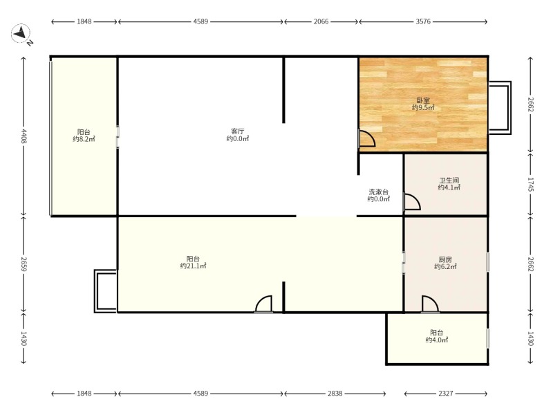 5室2廳2陽(yáng)臺(tái) 陽(yáng)光花園四期昕苑戶(hù)型圖