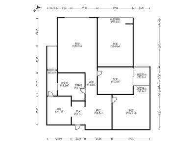 3室2廳2陽臺(tái) 實(shí)力壹方城