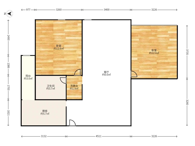 2室2廳1陽臺(tái) 春城慧谷二期戶型圖