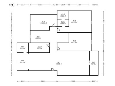 6室2廳1陽臺 良晨水逸一期戶型圖