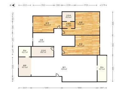 6室2廳1陽臺 良晨水逸一期戶型圖