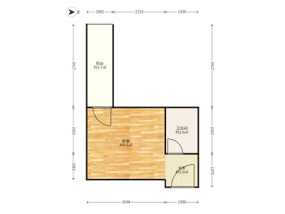 1室1廳1陽(yáng)臺(tái) 天驕北麓北區(qū)