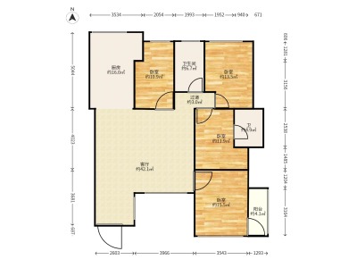 3室2廳2陽臺(tái) 云大知城二期