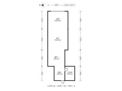 1室1廳1陽臺(tái) 萬宏國際一期戶型圖
