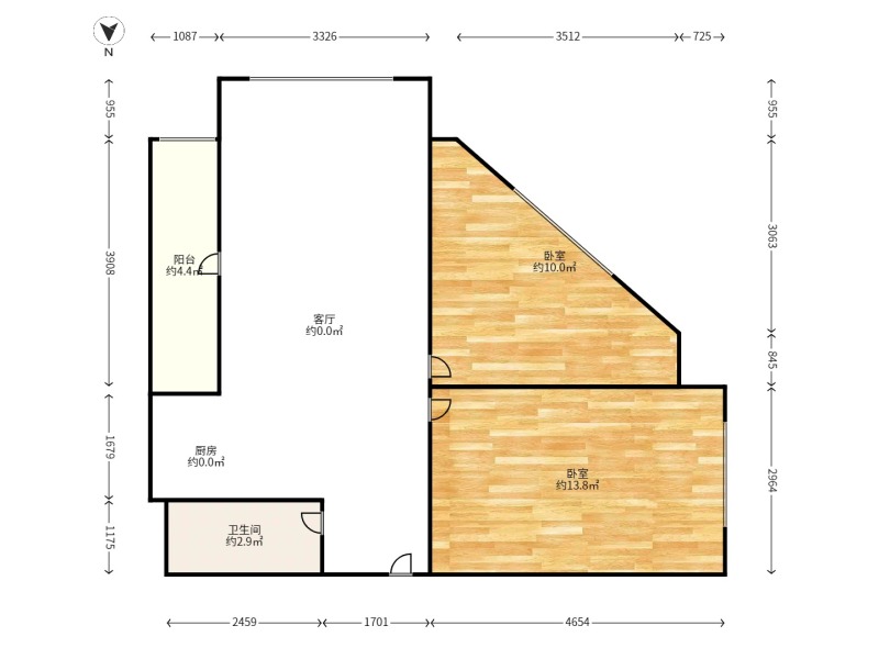 2室2廳 玫瑰灣小區(qū)公寓戶型圖