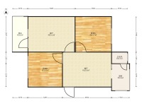 2室2廳1陽臺 田壩小區(qū)戶型圖