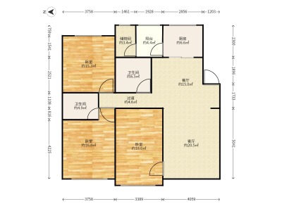 3室2廳2陽(yáng)臺(tái) 佳園小區(qū)梅花苑