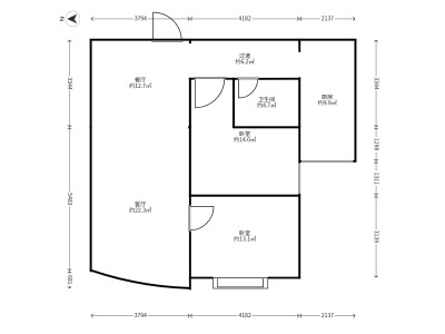 2室2廳1陽臺(tái) 東驤神駿一期