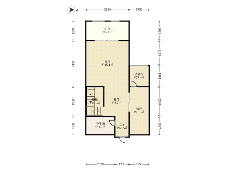 2室2廳4陽臺(tái) 濱江俊園香儂組團(tuán)戶型圖