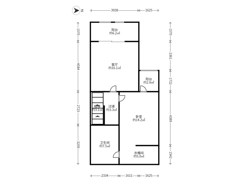 2室2廳4陽臺(tái) 濱江俊園香儂組團(tuán)戶型圖