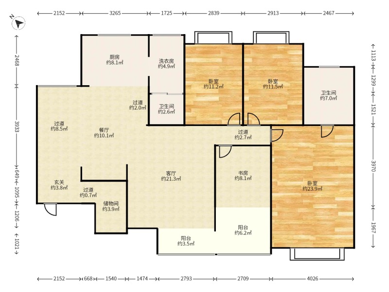 4室2廳2陽臺 金江小區(qū)融苑戶型圖