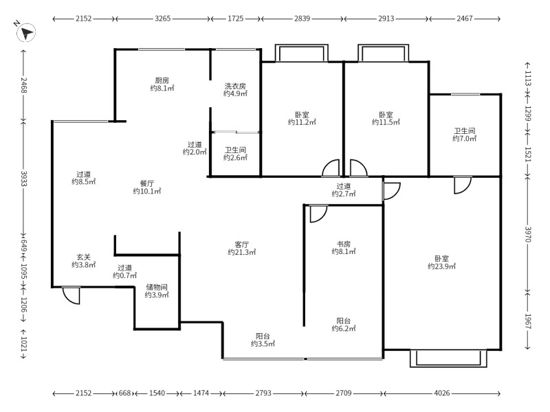 4室2廳2陽臺 金江小區(qū)融苑戶型圖