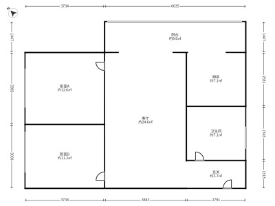 2室2廳2陽臺(tái) 廣福城雅福園