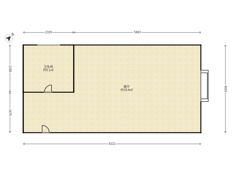 1室1廳1陽臺 中央麗城戶型圖