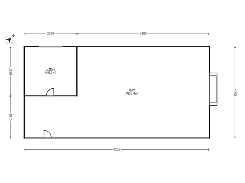 1室1廳1陽臺 中央麗城戶型圖