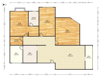 3室2廳2陽(yáng)臺(tái) 戛納小鎮(zhèn)