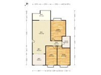 3室2廳2陽臺 華都花園B區(qū)戶型圖