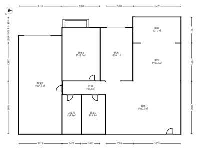 3室2廳2陽臺(tái) 海倫國(guó)際海倫區(qū)
