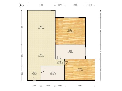 2室1廳1陽(yáng)臺(tái) 廣福城雅福園