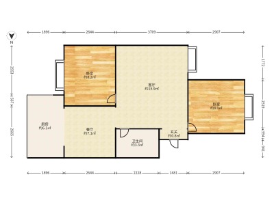 2室2廳1陽臺 康宏小區(qū)